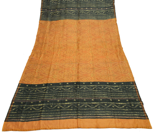 Sushila Vintage Mustard Indian Dupatta 100% Pure Cotton Paisley Long Stole Hijab
