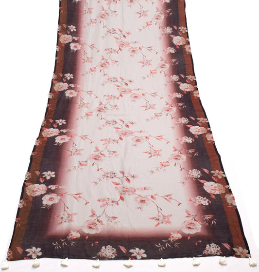 Sushila Vintage Light Pink Dupatta 100% Pure Cotton Digital Printed Long Stole