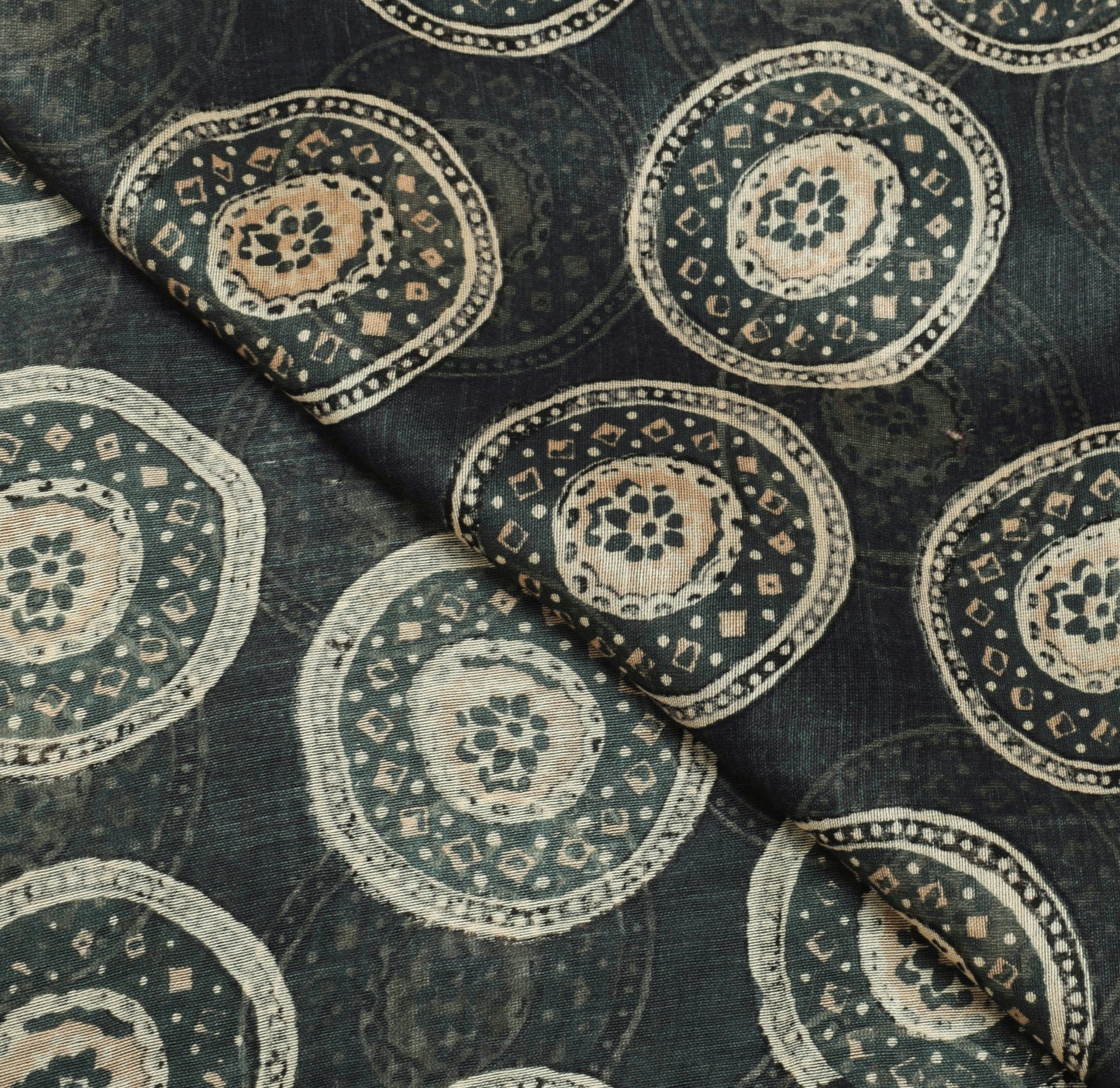 Sushila Vintage Dark Gray Dupatta 100% Pure Cotton Printed Long Stole Hijab