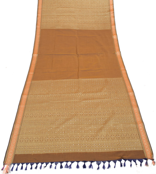 Sushila Vintage Indian Dupatta Blend Cotton Woven Floral Long Stole Veil Scarves