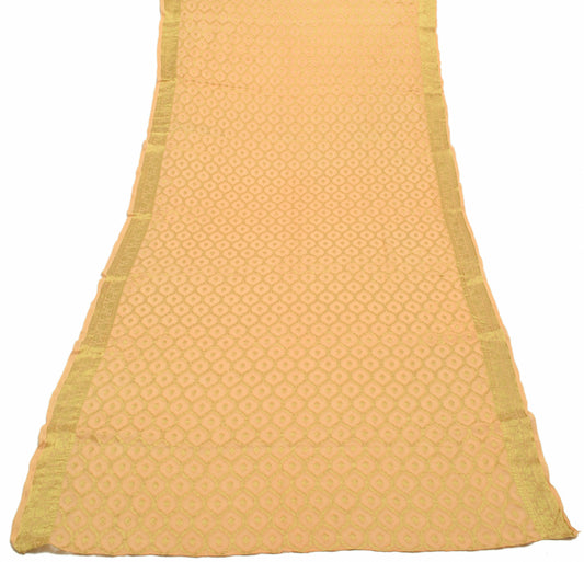 Sushila Vintage Indian Dupatta 100%Pure Georgette Silk All Over Woven Long Stole