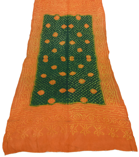 Sushila Vintage Dark Green Dupatta Pure Georgette Bandhani Printed Long Stole