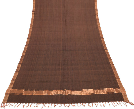 Sushila Vintage Black Indian Dupatta 100% Pure Cotton Woven Strips Long Stole