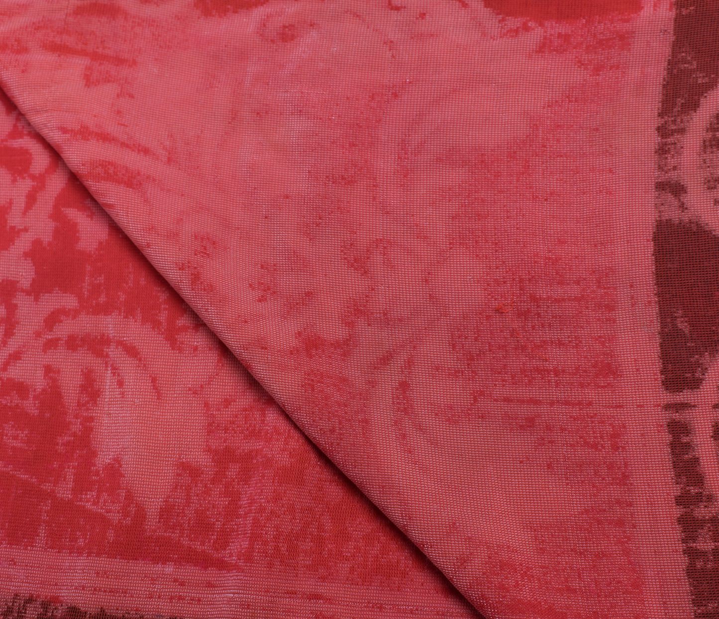 Sushila Vintage Dark Pink Indian Dupatta Velvet Woven Floral Long Stole Scarves