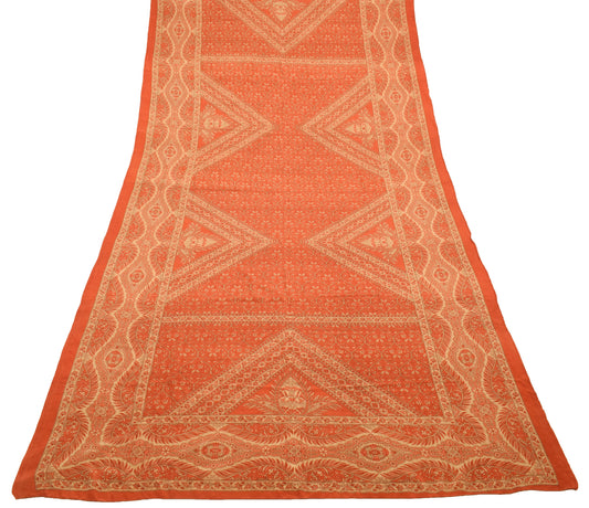 Sushila Vintage Indian Dupatta 100% Pure Crepe Silk Printed Floral Long Stole
