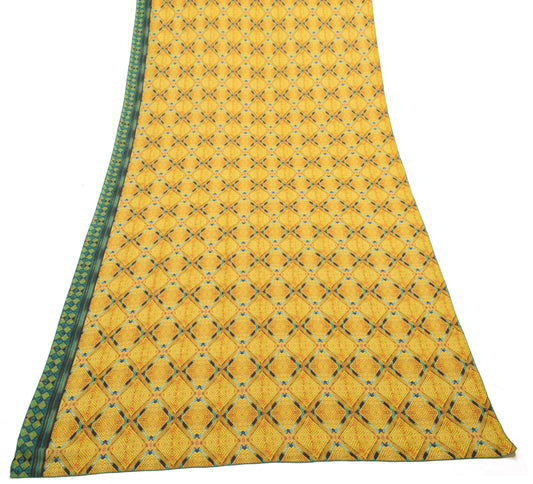 Sushila Vintage Yellow Dupatta Blend Cotton Digital Printed Soft Long Stole Wrap