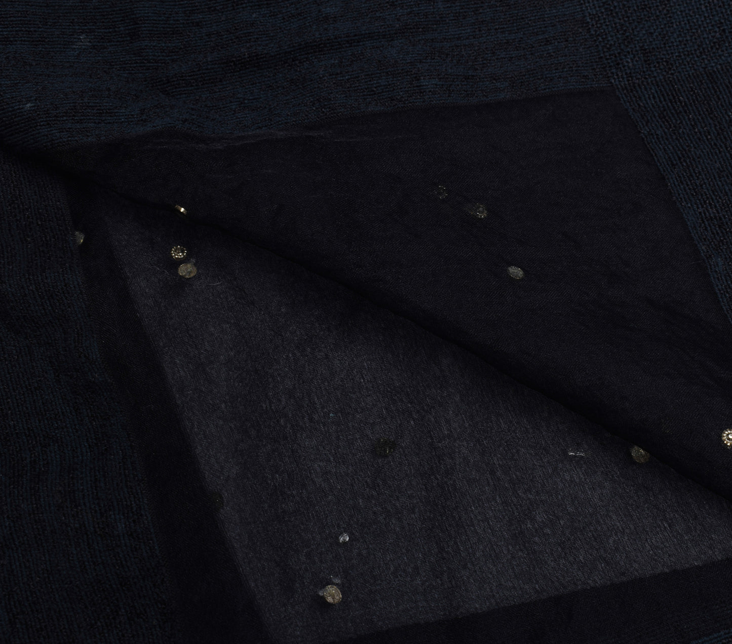 Sushila Vintage Black Indian Dupatta Art Silk Sheer Fabric Woven Long Stole Veil