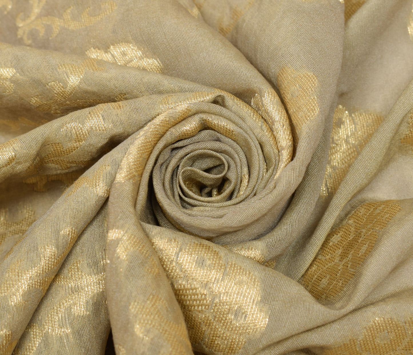 Sushila Vintage Dupatta Art Silk All Over Woven Floral Long Stole Scarves Wrap