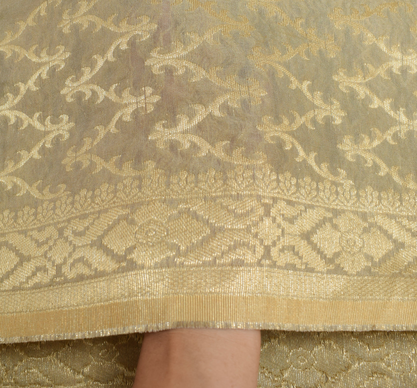 Sushila Vintage Dupatta Art Silk All Over Woven Floral Long Stole Scarves Wrap