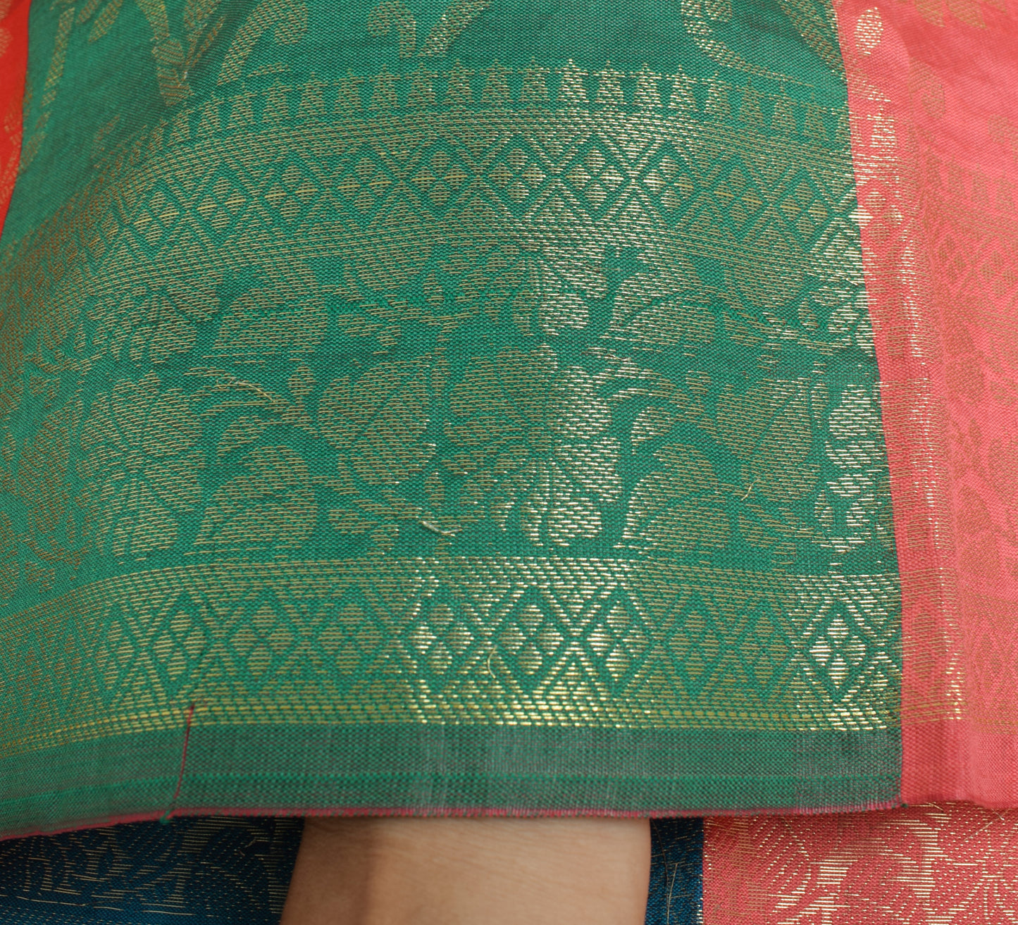 Sushila Vintage Multi-Color Indian Dupatta Indian Art Silk Woven Long Stole Wrap