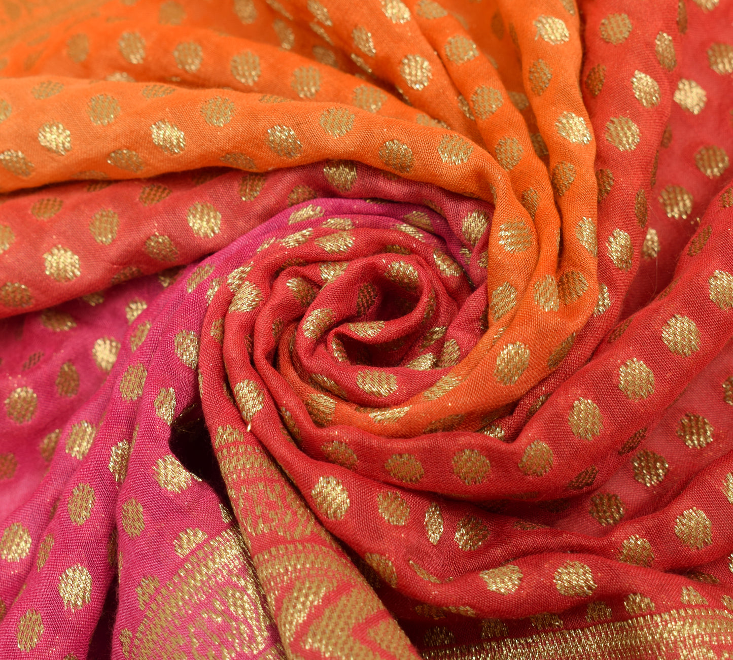 Sushila Vintage Multi-Color Dupatta Georgette Silk Zari Butta Woven Long Stole