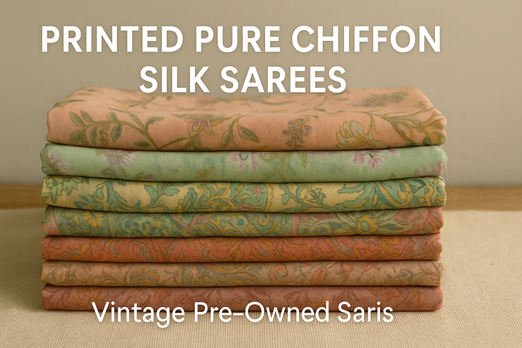 Pure Chiffon Silk Printed Sarees