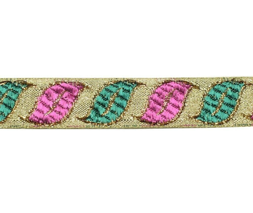 1.25" W 3 Yard Saree Border Indian Craft Trim Woven Multi Color Sewing Lace