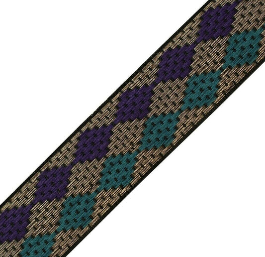 1" W 3 Yard Woven Multi Color Border Indian Craft Edging Trim Sewing Ribbon Lace