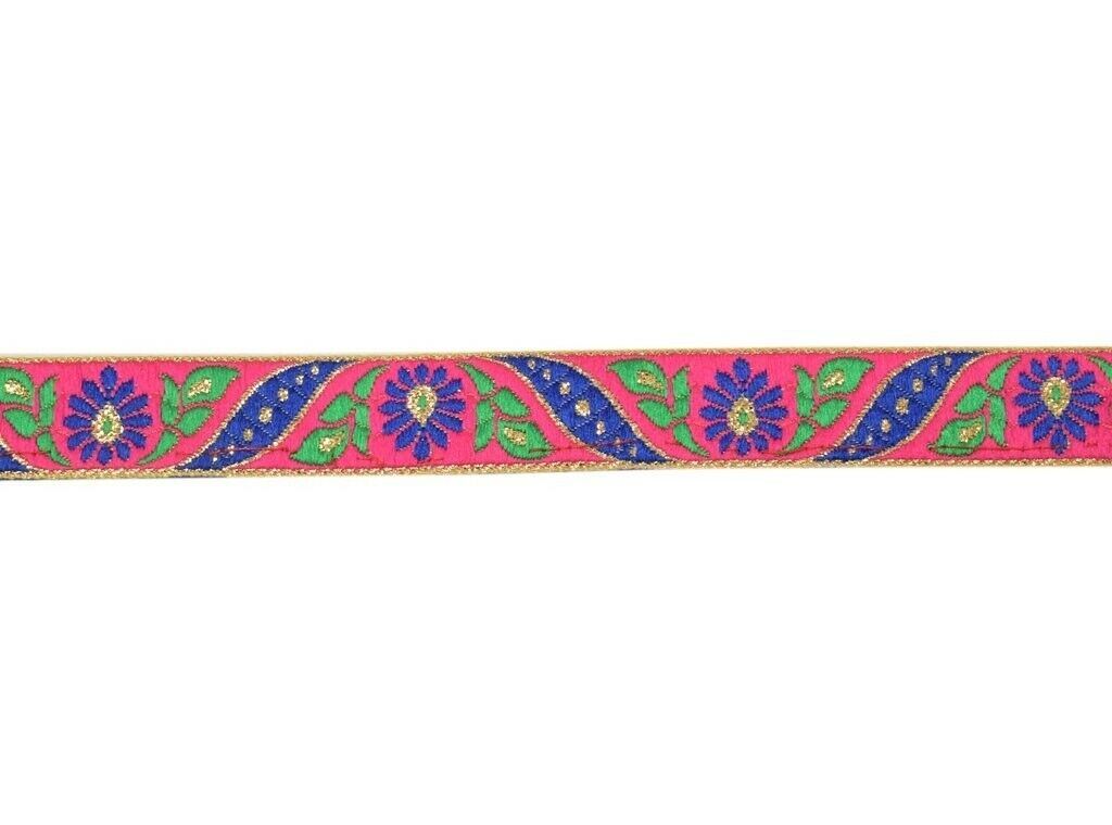 3 Yard Sari Border Indian Woven Craft Trim Sewing Ribbon Lace Edging Tape Pink