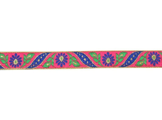 3 Yard Sari Border Indian Woven Craft Trim Sewing Ribbon Lace Edging Tape Pink