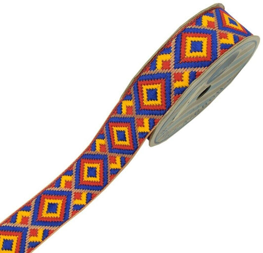 3 Yard 30MM Sari Border Indian Craft Trim Sewing Ribbon Lace Edging Tape Blue