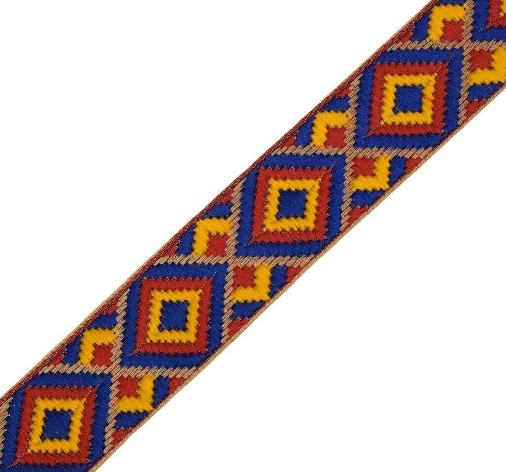 3 Yard 30MM Sari Border Indian Craft Trim Sewing Ribbon Lace Edging Tape Blue