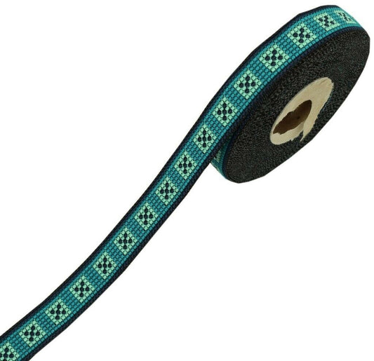 3 Yard Sari Border Indian Craft Trim Sewing Ribbon Lace Edging Tape Black Green