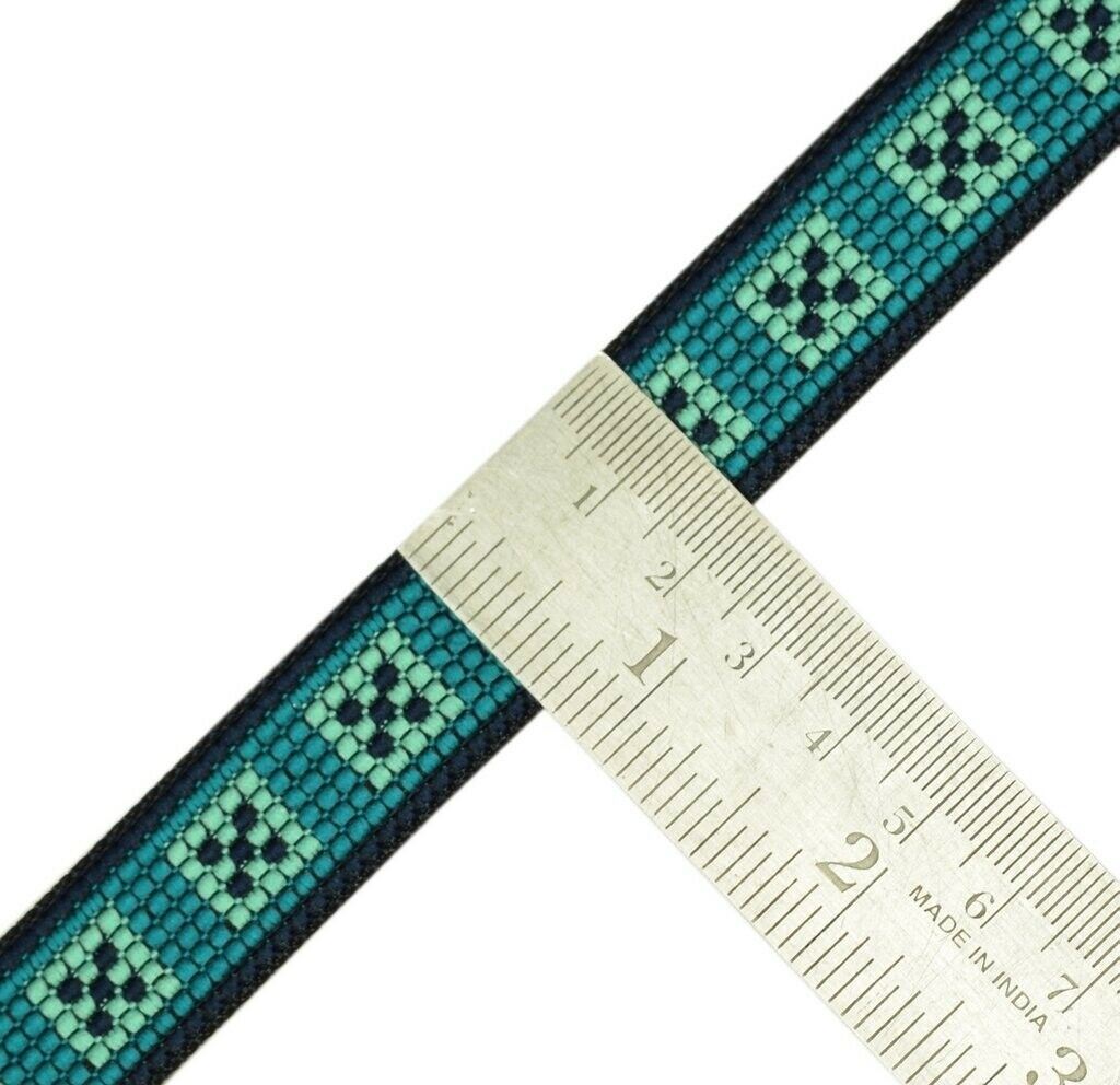 3 Yard Sari Border Indian Craft Trim Sewing Ribbon Lace Edging Tape Black Green