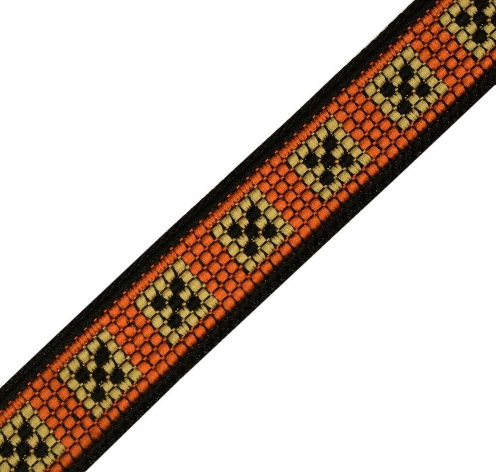 3 Yard Sari Border Indian Craft Trim Sewing Ribbon Lace Edging Tape Black Orange