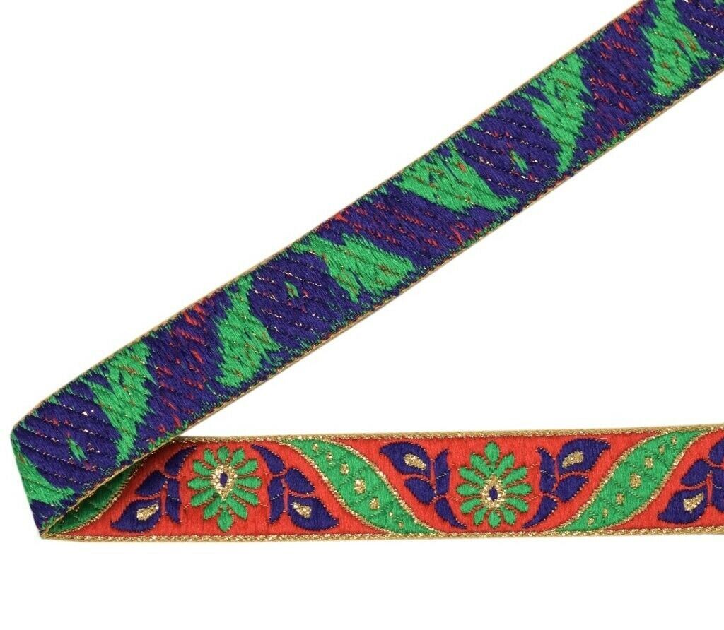 3 Yard Sari Border Indian Woven Craft Trim Sewing Ribbon Lace Edging Tape Red