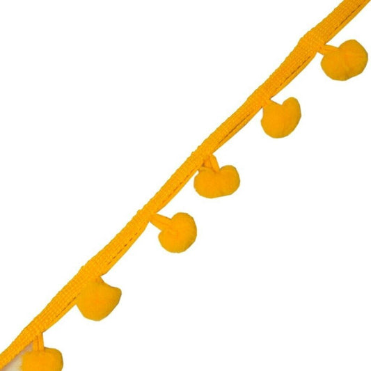 8 Yard Sari Pom Pom Border Indian Craft Trim Sewing Lace Edging Tape Yellow