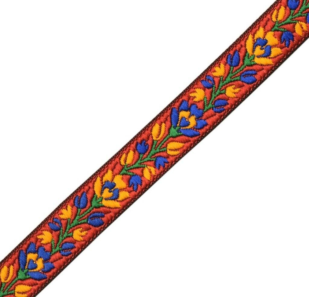 3 Yard Sari Border Indian Woven Craft Trim Sewing Ribbon Lace Edging Tape Maroon
