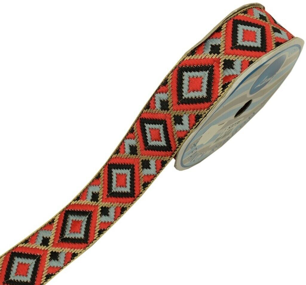 3 Yard 30MM Sari Border Indian Craft Trim Sewing Ribbon Lace Edging Tape Red