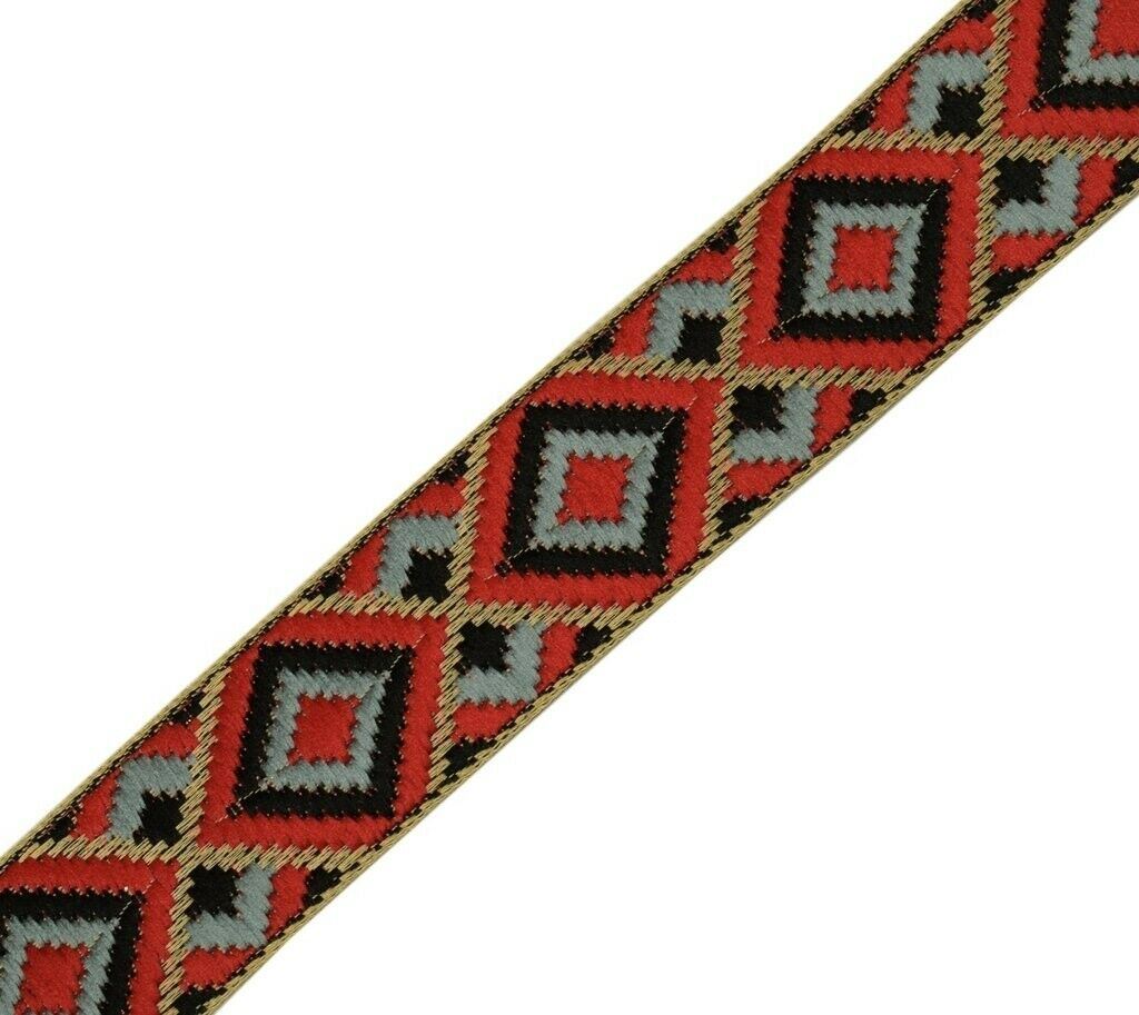 3 Yard 30MM Sari Border Indian Craft Trim Sewing Ribbon Lace Edging Tape Red