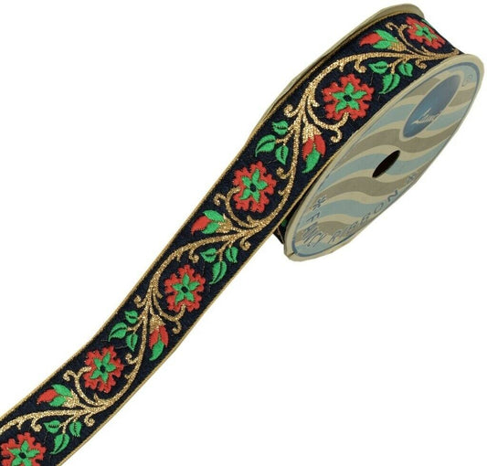 3 Yard Sari Border Indian Craft Trim Sewing Ribbon Lace Edging Tape Dark Blue