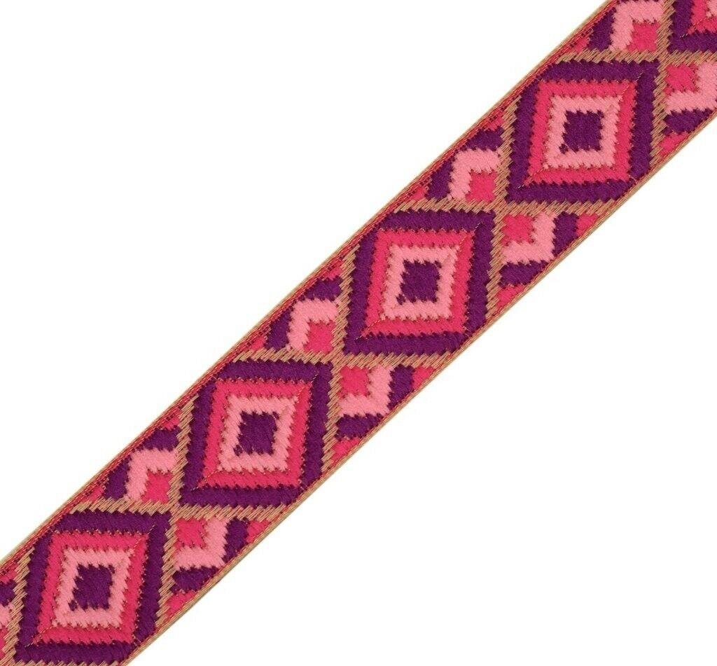 3 Yard 30MM Sari Border Indian Craft Trim Sewing Ribbon Lace Edging Tape Purple