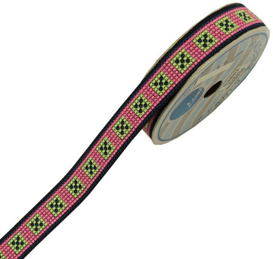 3 Yard Sari Border Indian Craft Trim Sewing Ribbon Lace Edging Tape Blck Magenta