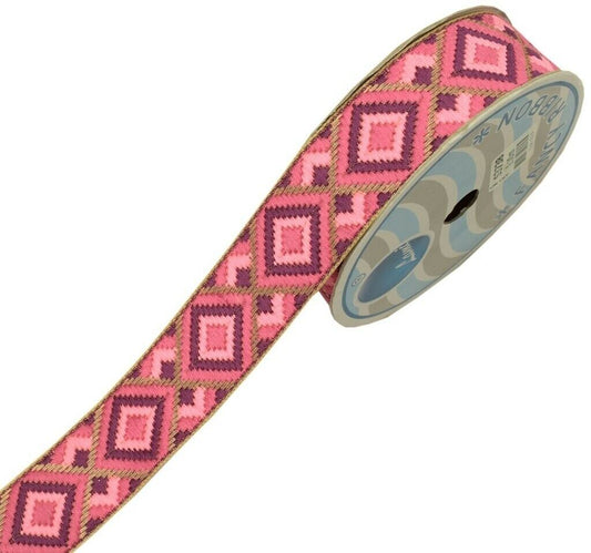 3 Yard 30MM Sari Border Indian Craft Trim Sewing Ribbon Lace Edging Tape Mauve