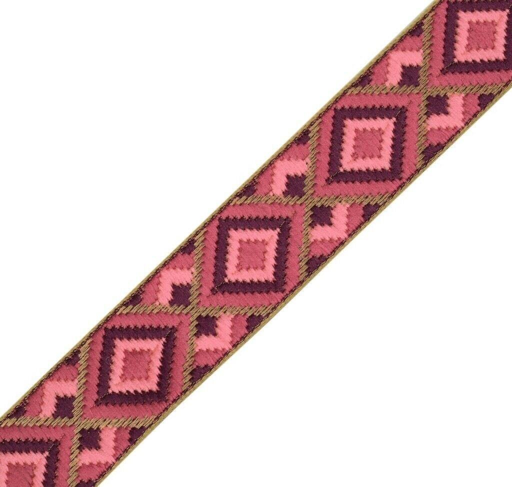 3 Yard 30MM Sari Border Indian Craft Trim Sewing Ribbon Lace Edging Tape Mauve