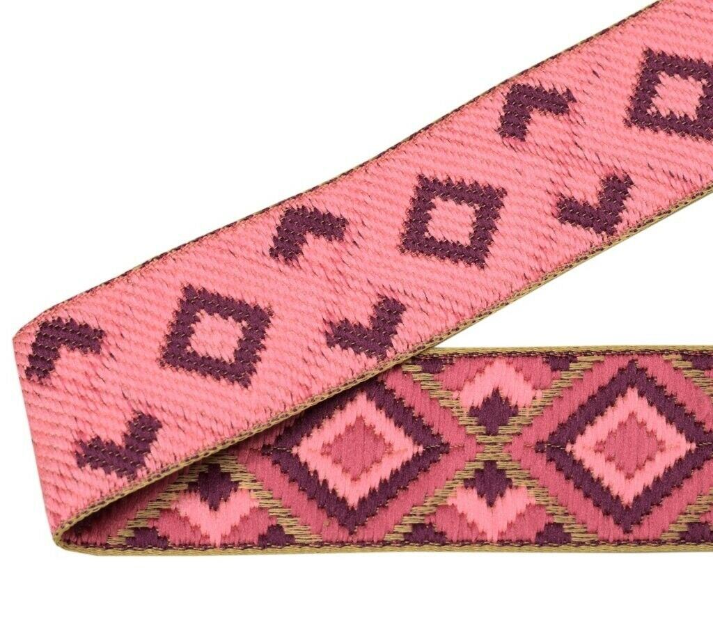 3 Yard 30MM Sari Border Indian Craft Trim Sewing Ribbon Lace Edging Tape Mauve