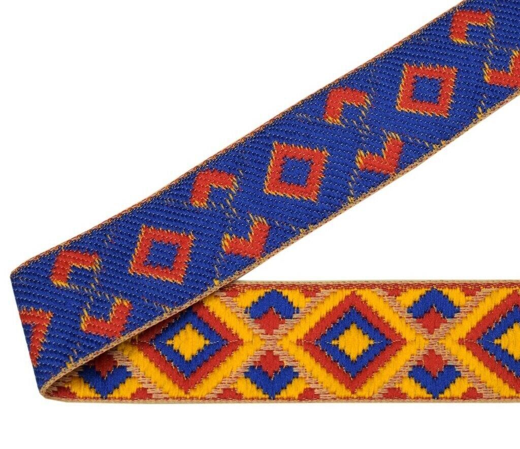3 Yard 30MM Sari Border Indian Craft Trim Sewing Ribbon Lace Edging Tape Yellow