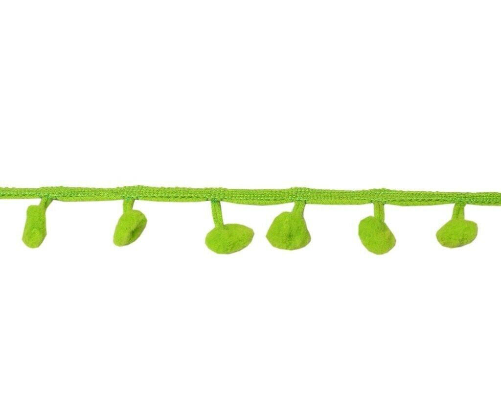 8 Yard Sari Pom Pom Border Indian Craft Trim Sewing Lace Edging Tape Green