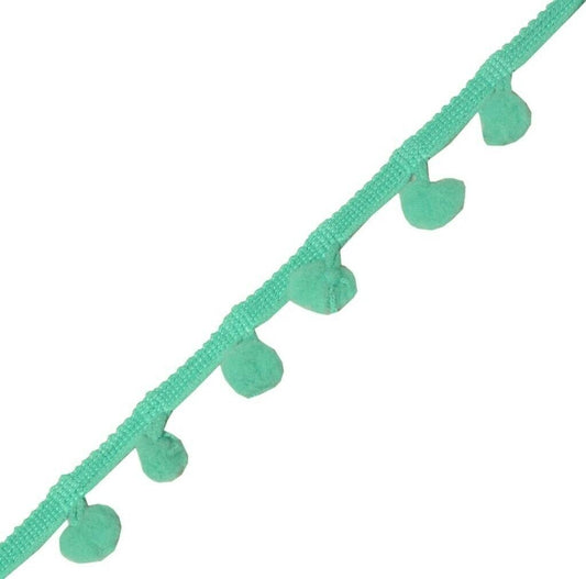 8 Yard Sari Pom Pom Border Indian Craft Trim Sewing Lace Edging Tape Green