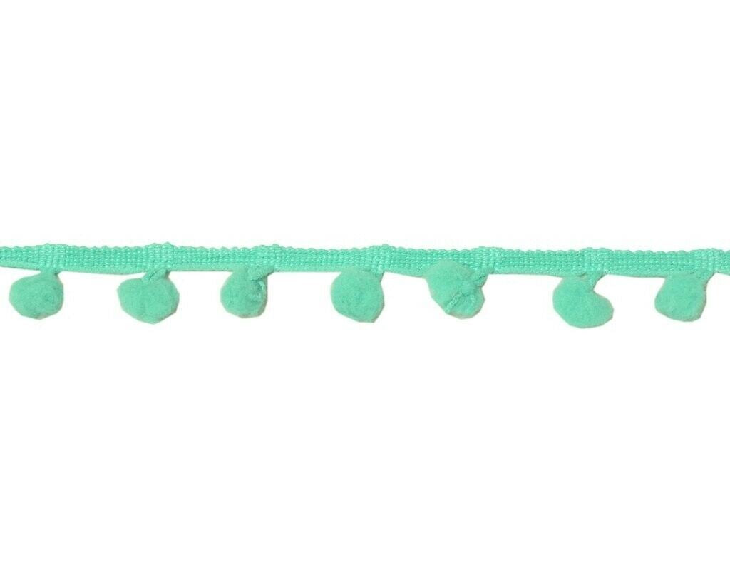 8 Yard Sari Pom Pom Border Indian Craft Trim Sewing Lace Edging Tape Green