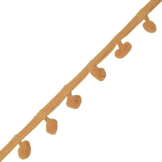 8 Yard Sari Pom Pom Border Indian Craft Trim Sewing Lace Edging Tape Light Brown