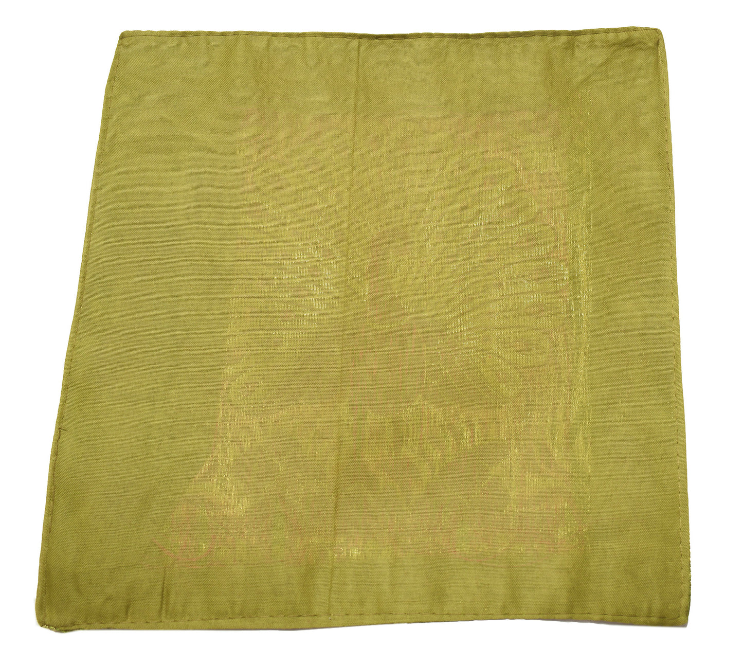 Henna Green Art Silk Zari Brocade Woven Table Mat Multi Purpose Fabric Decor