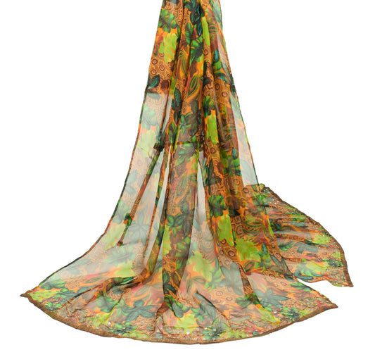 Sushila Vintage Multi-Color Scrap Dupatta Pure Silk Multi-Color Long Stole Wrap
