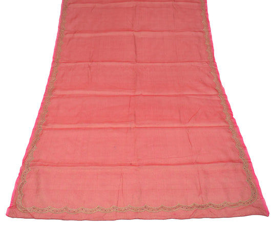 Sushila Vintage Magenta Scrap Dupatta Floral Woven Pure Silk Long Stole