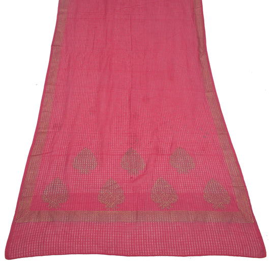 Sushila Vintage Magenta Scrap Dupatta Pure Cotton BRANDED Craft Long Stole