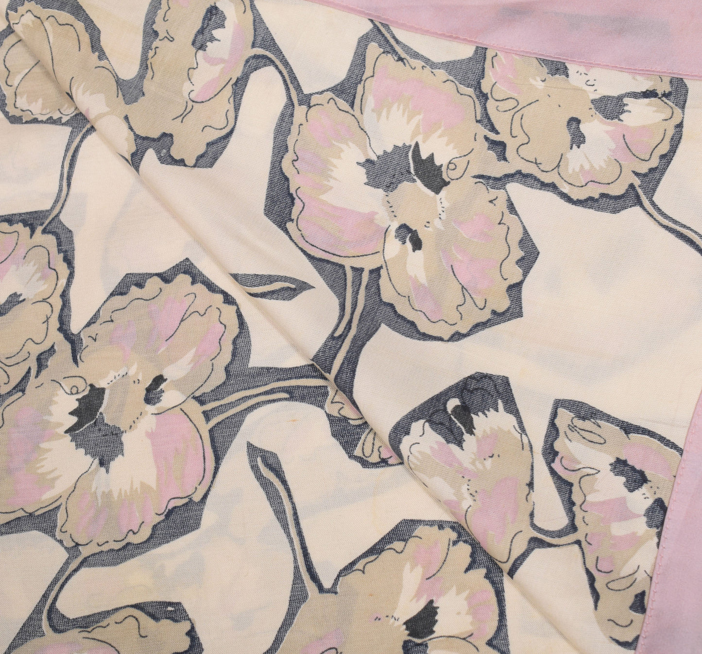 Sushila Vintage Cream Scrap Dupatta Pure Silk Digital Printed Long Stole