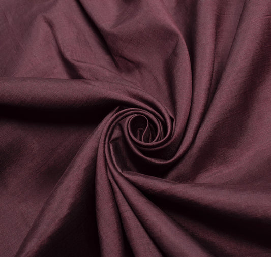 Sushila Vintage Dark Maroon Sari Remnant Scrap Pure Silk 5YD Craft Fabric