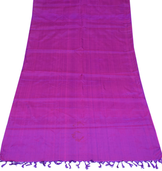Sushila Vintage Magenta Sari Remnant Scrap Dual Tone Pure Silk Craft Fabric