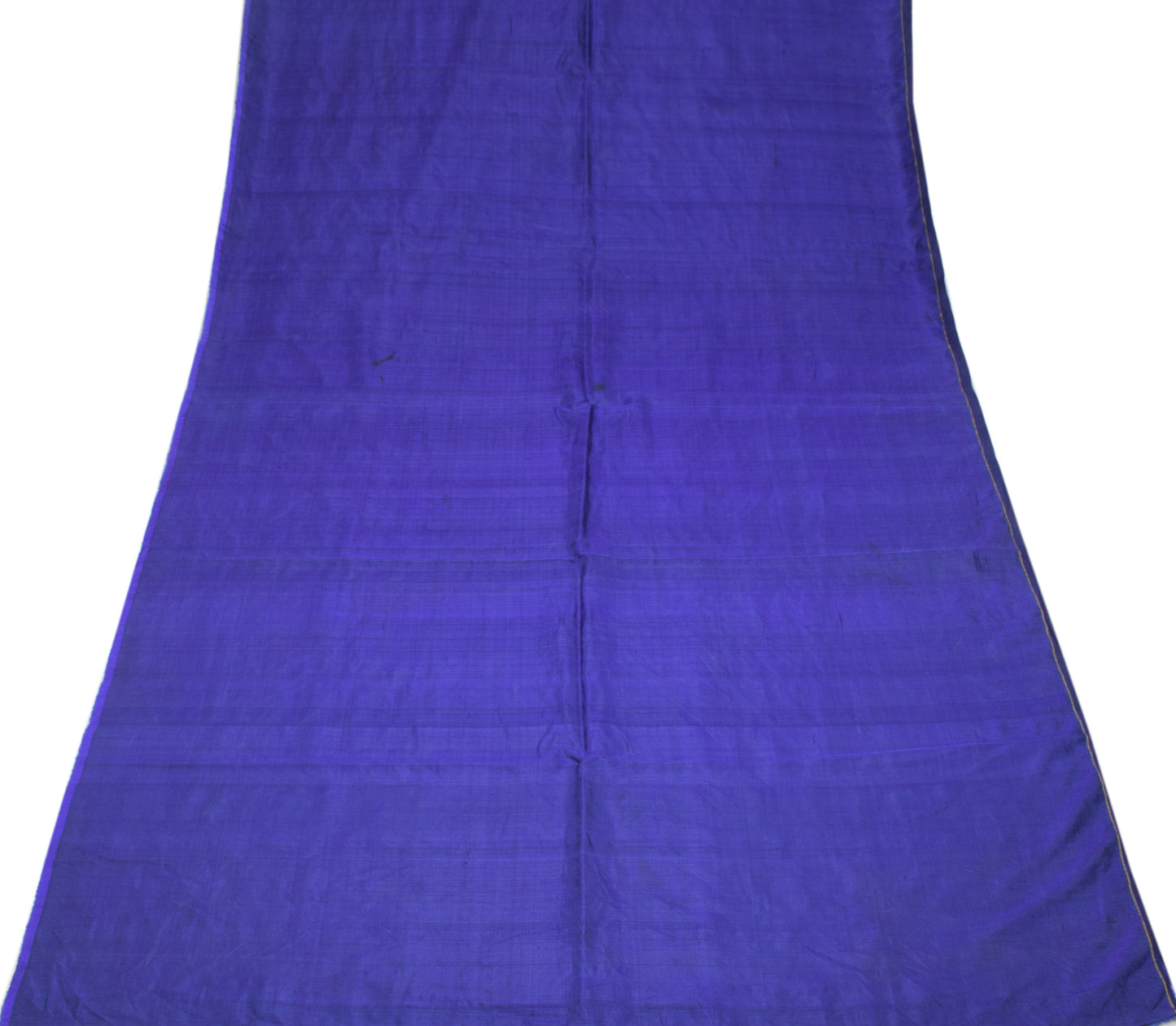Sushila Vintage Blue Pure Silk Sari Remnant Scrap 5YD Soft Craft Fabric