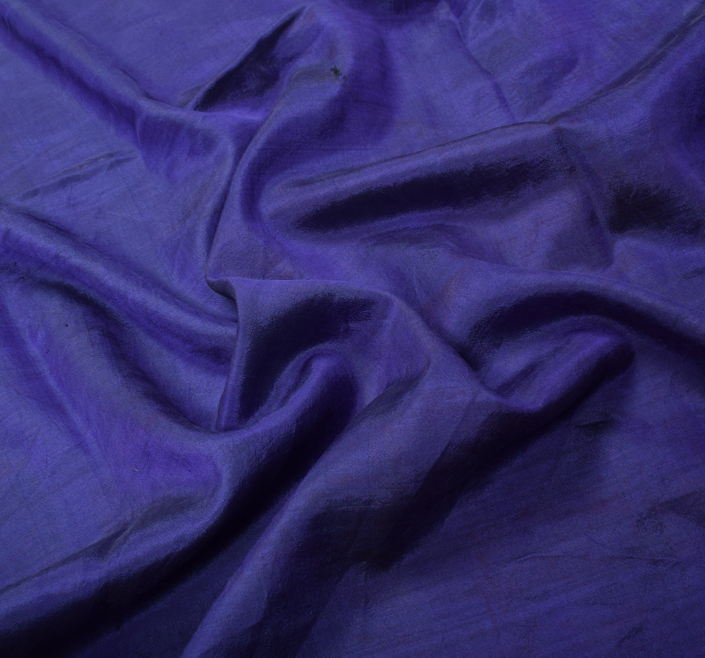 Sushila Vintage Blue Pure Silk Sari Remnant Scrap 5YD Soft Craft Fabric